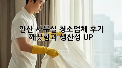 안산 사무실 청소업체 후기: 깨끗함과 생산성 UP!