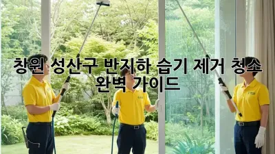창원 성산구 반지하 습기 제거 청소 완벽 가이드